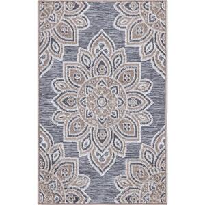 Lara Gray 2 ft. x 3 ft. Geometric Indoor/Outdoor Scatter Area Rug