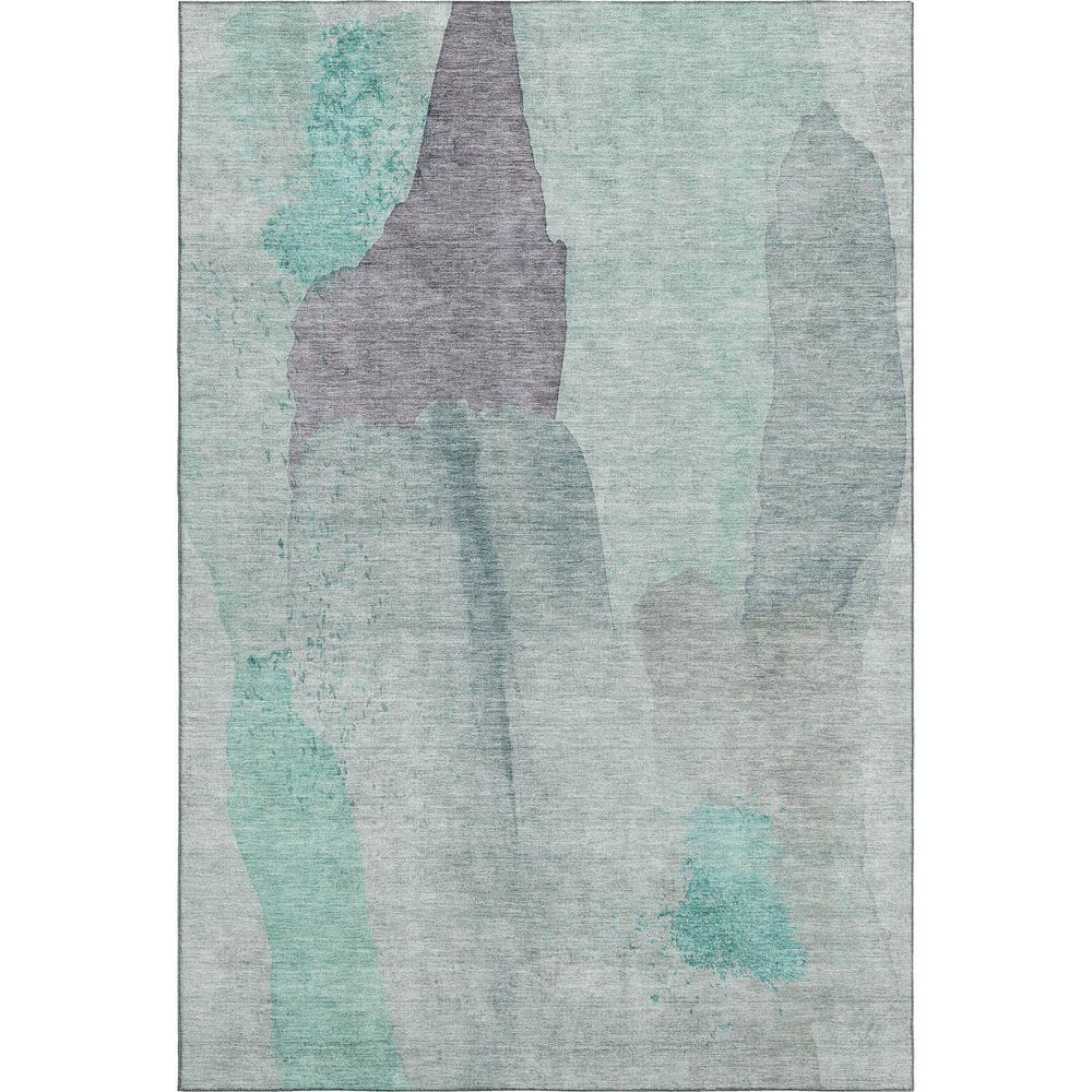 Mayfield Premium Machine Washable Abstract AMF1986 Teal 10 ft. x 14 ft. Area Rug price history on PriceWatchPro