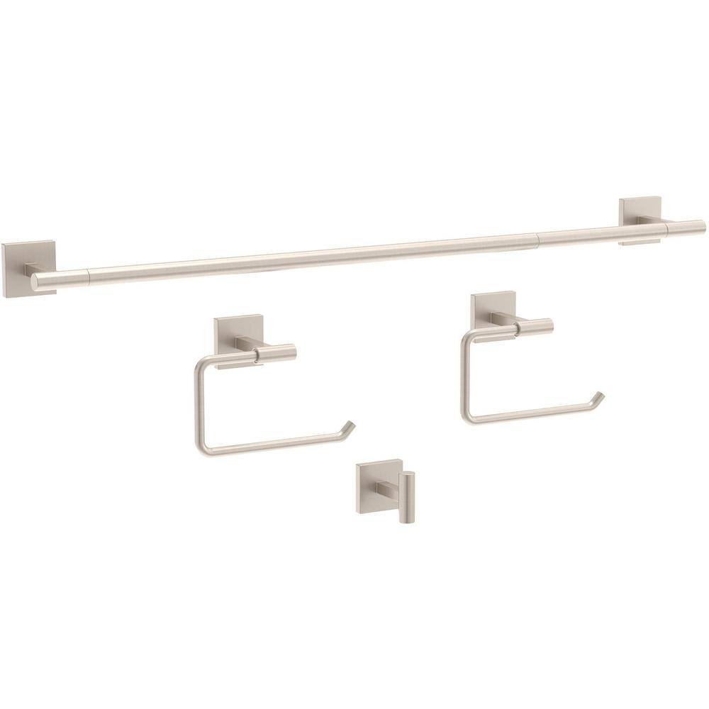 Nash Brushed Nickel 4-Piece Bathroom Hardware Set