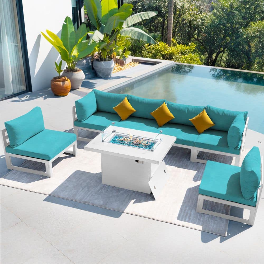 Living Room Blue Deck Chairs Shell Motif Luxury Blue Velvet Lounge