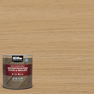 1 qt. #ST-127 Beach Beige Semi-Transparent Waterproofing Exterior Wood Stain and Sealer
