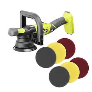 ONE+ 18V Cordless 5 in. Variable Speed Dual Action Polisher (Tool Only) with Foam Dual Action Polisher Pad Set (3-Piece)