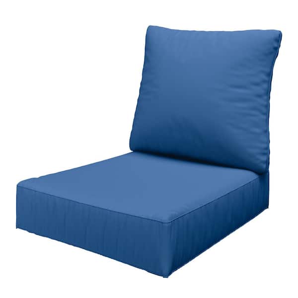 Kimunuk 24 in. x 24 in. x 6.5 in. Outdoor Repacement Deep Seating Lounge Chair Cushion with Backrest Blue