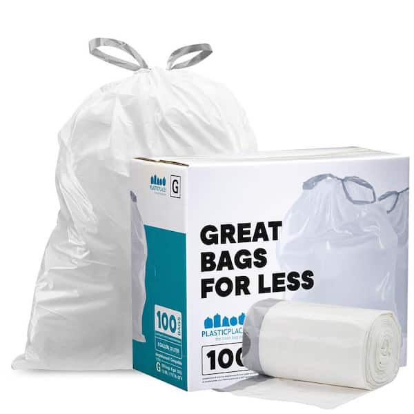 simplehuman Code G Custom Fit Liners Trash Bags 30 Liter / 8 Gallon 240-Count