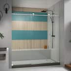 Enigma-X 68 in. to 72 in. x 76 in. Frameless Sliding Shower Door in Polished Stainless Steel