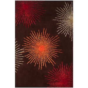 Soho Brown/Multi Wool 5 ft. x 8 ft. Floral Area Rug
