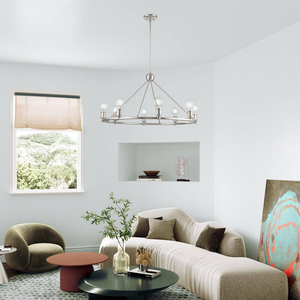 Lansdale 34" Brushed Nickel 8-Light Chandelier