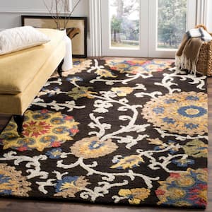 Blossom Charcoal/Multi Doormat 2 ft. x 4 ft. Bohemian Floral Area Rug