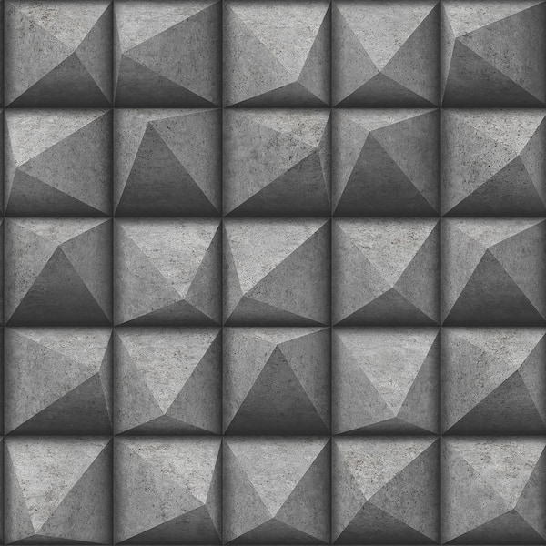 Advantage Dax Black 3D Geometric Wallpaper Sample