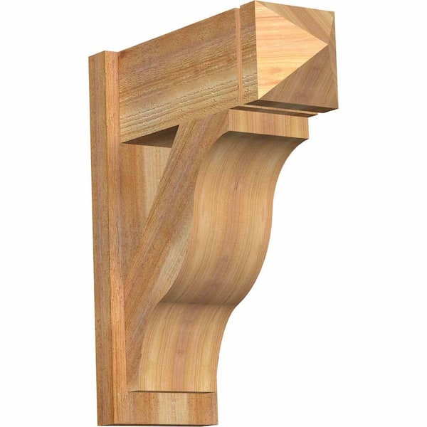 Ekena Millwork 8 in. x 24 in. x 20 in. Western Red Cedar Fuston Arts and Crafts Rough Sawn Outlooker