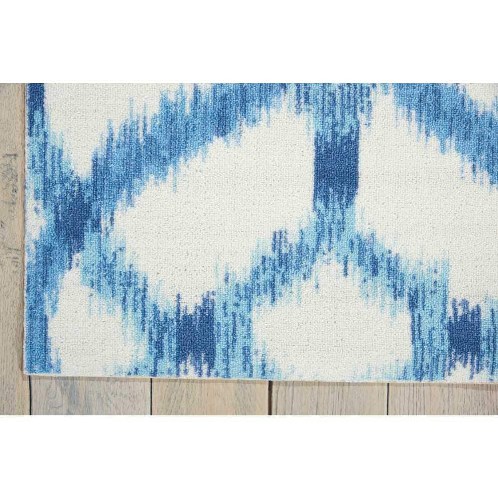 Handmade Blue Synthetic Square Stain-Resistant Area Rug