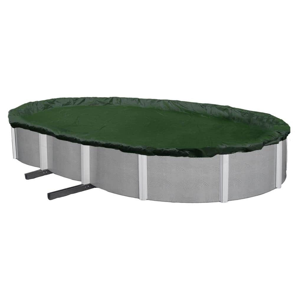 Blue Wave 12-Year 21 ft. x 41 ft. Oval Forest Green Above Ground Winter Pool  Cover BWC836 - The Home Depot