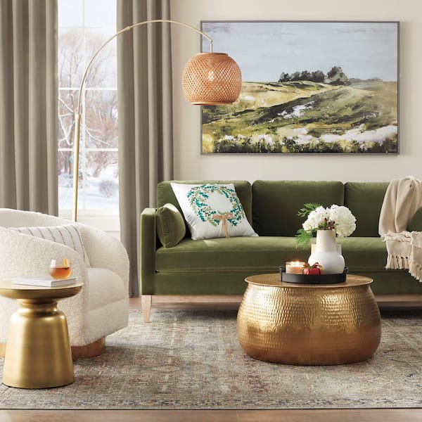 Loloi Layla Olive/Charcoal 9 ft. x 12 ft. Distressed Oriental