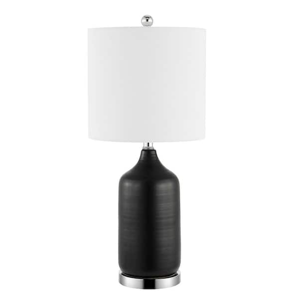 SAFAVIEH Bergen 27 in. Black Table Lamp with USB Port