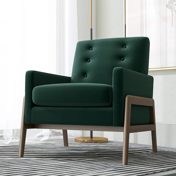 Mid century best sale green velvet chair