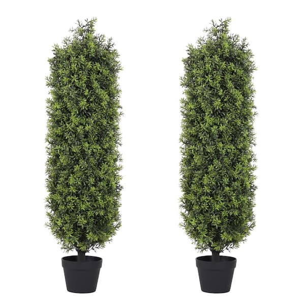 poetree 4 ft. Boxwood Topiary Trees Artificial Outdoors 2-Pack