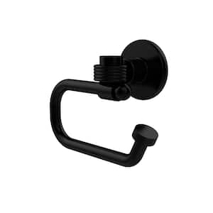 Continental Collection Euro Style Single Post Toilet Paper Holder with Groovy Accents in Matte Black