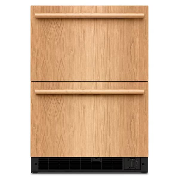 24 in. 4.2 cu. ft. Under Counter Double Drawer Refrigerator in Panel Ready