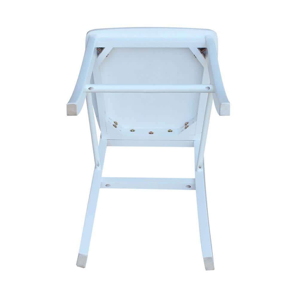 White Solid Wood X-Back 30" Bar Stool