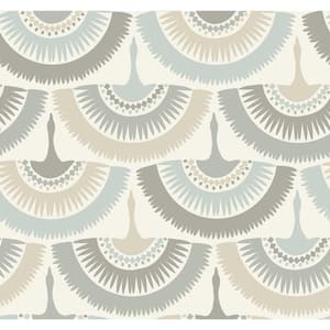 60.75 sq.ft. Cream Feather and Fringe Wallpaper