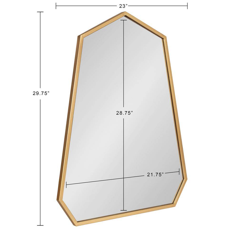 Hammell 23" x 30" Gold Geometric Heptagon Wall Mirror