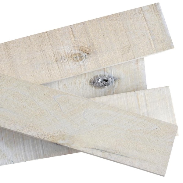 Weaber 1/2 in. x 4 in. x 4 ft. White Wash Weathered Hardwood Board 5 packs (52.5 sq.ft.) - (8 pieces / 10.5 sq.ft. per pack)