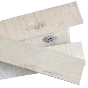 1/2 in. x 4 in. x 4 ft. White Wash Weathered Hardwood Board 5 packs (52.5 sq.ft.) - (8 pieces / 10.5 sq.ft. per pack)