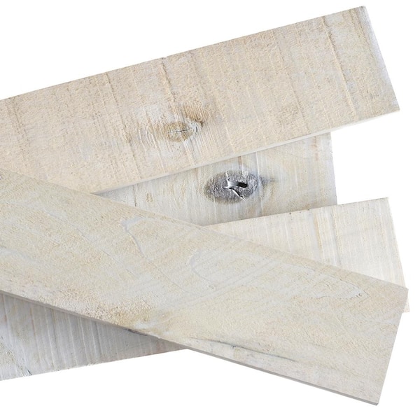 Weaber 1/2 in. x 4 in. x 4 ft. White Wash Weathered Hardwood Board (8-Piece)