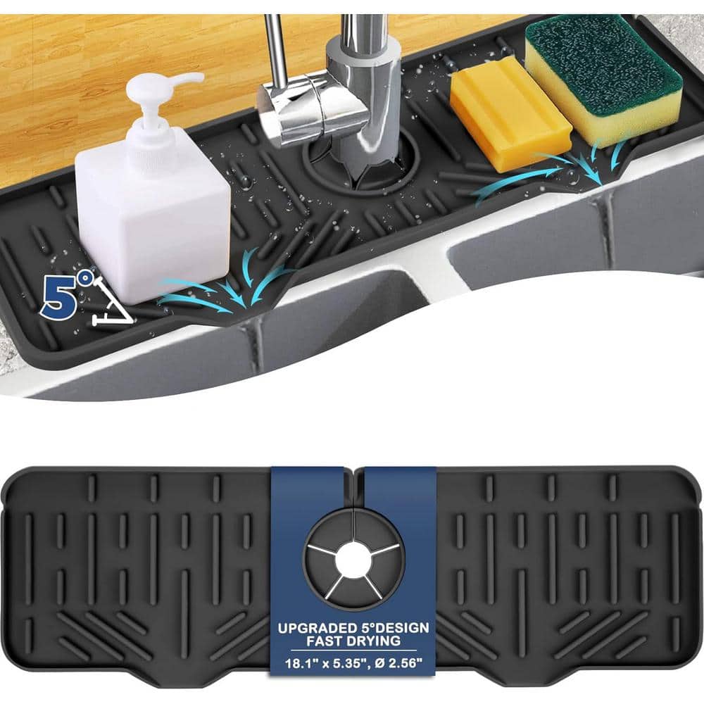 Silicone Faucet Drain Pad Drip Catcher Tray Kitchen Bathroom Slip Mat  Durability