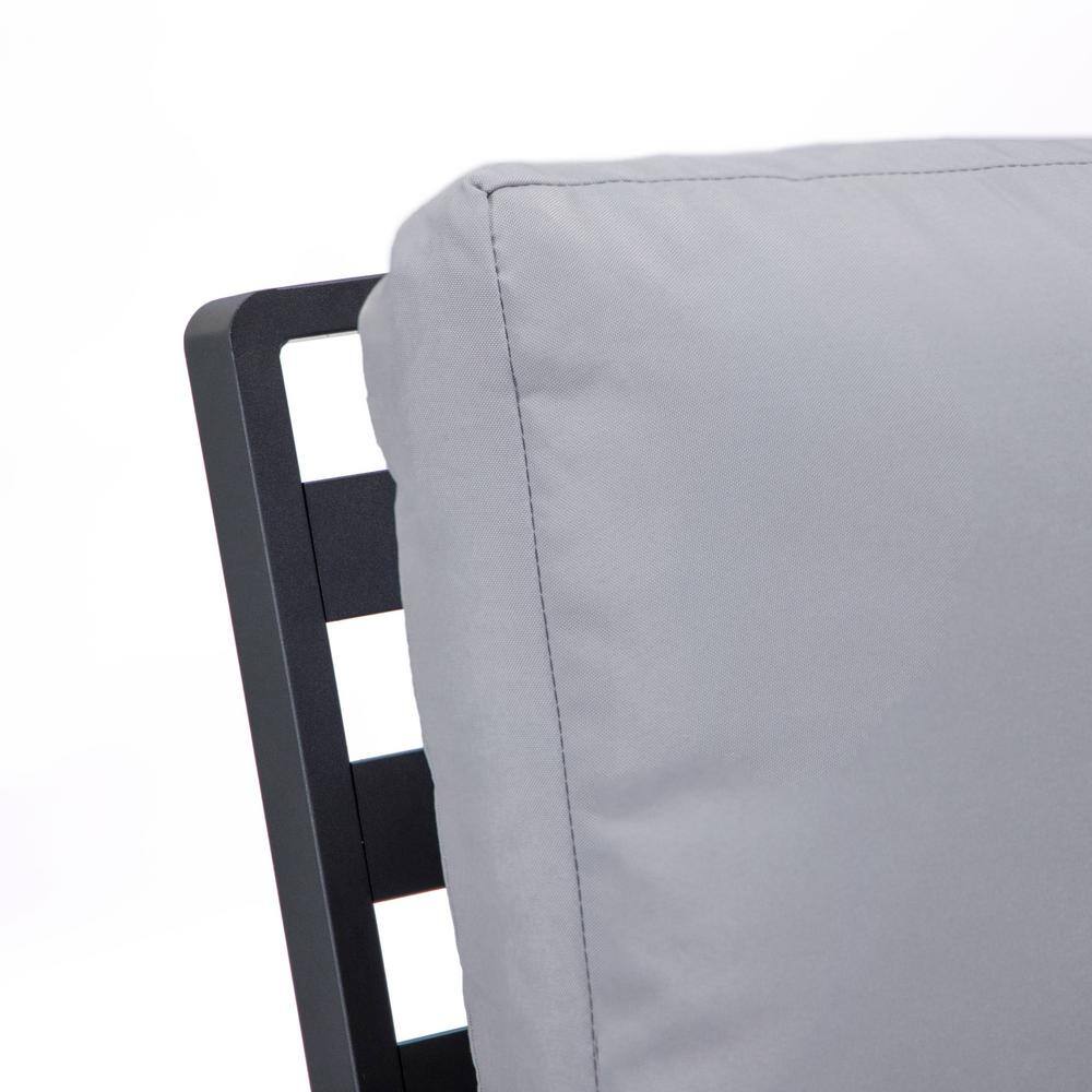 Walbrooke Light Grey Cushioned Aluminum Outdoor Loveseat