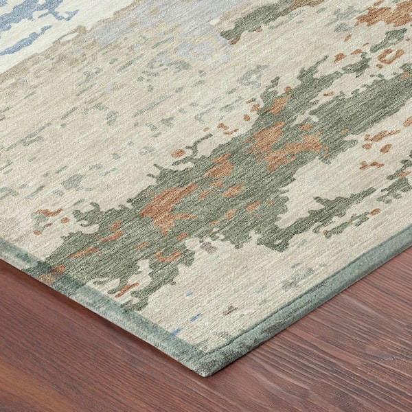 Chantille Machine Washable Indoor/Outdoor Abstract ACN2592 Ivory 8 ft. x 10 ft. Area Rug