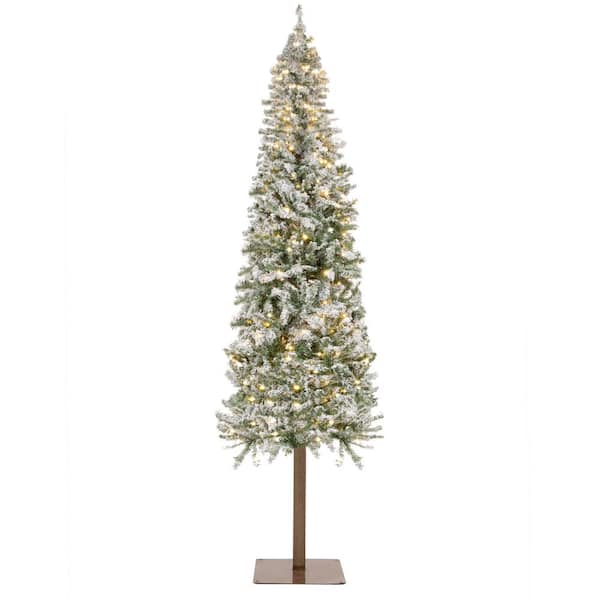 6 FT Pre-Lit Artificial Pine Christmas Tree With 250 Clear White Lights