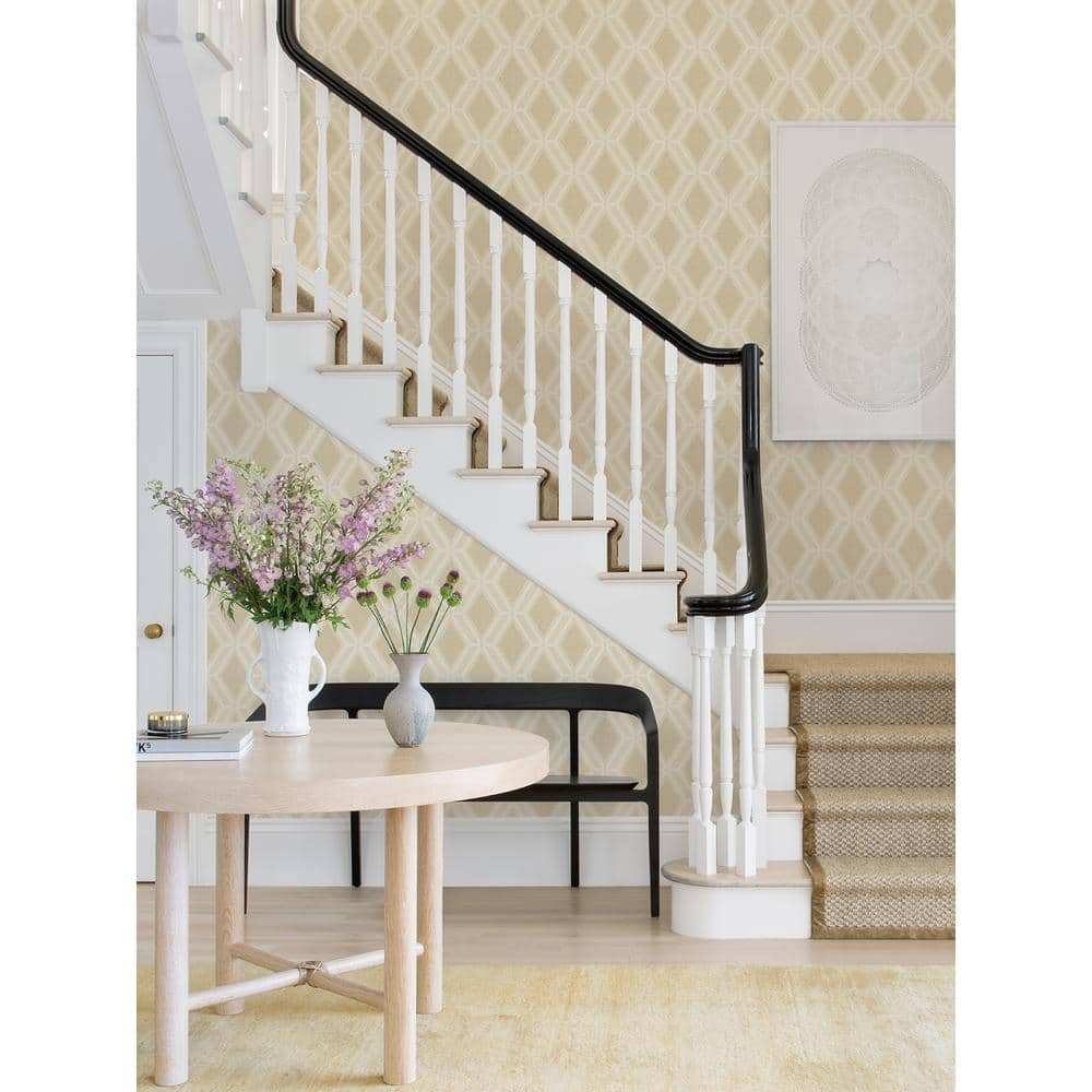 Mersenne Beige Geometric Vinyl Wallpaper