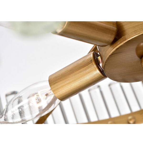 Jojospring Fiona 20.2 in. Wide 5-light Brushed Brass Pendant