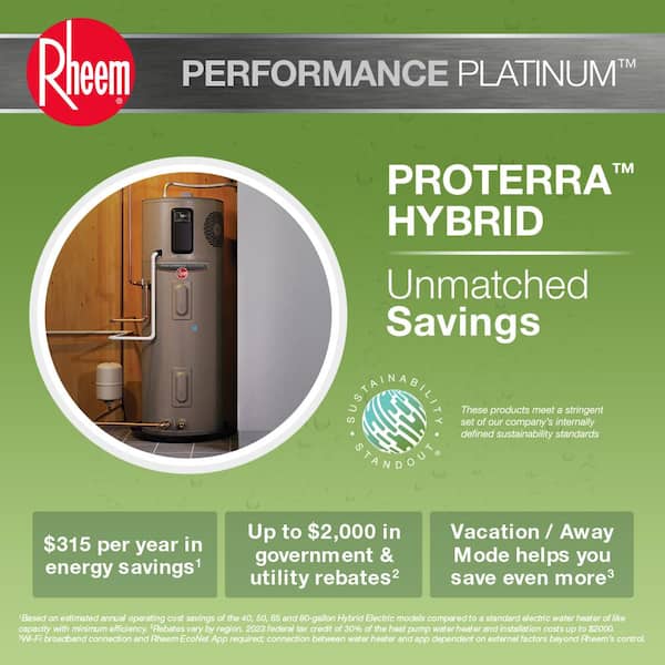 Rheem - Performance Platinum 40 Gal. 10-Year Hybrid High Efficiency Smart Tank Electric Heat Pump Water Heater