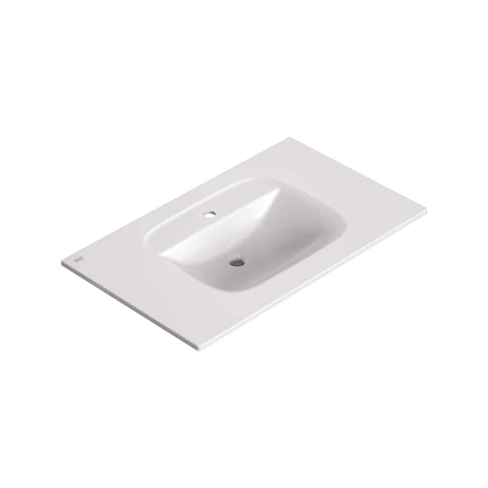 Aspirations 22 in. W. x 37 in. D Vitreous China Vanity Top with Center Faucet Hole and Overflow in White price history on PriceWatchPro