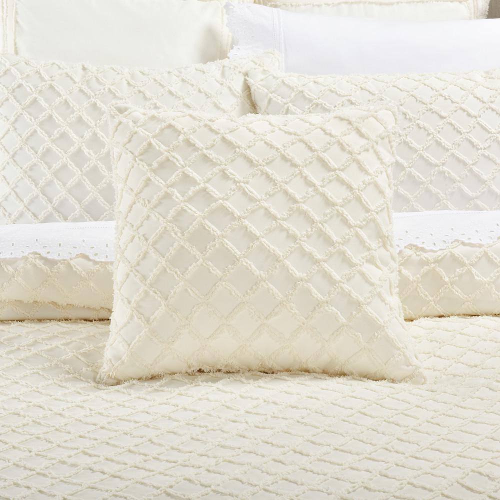 Lilith Cream 20" Square Jacquard Throw Pillow