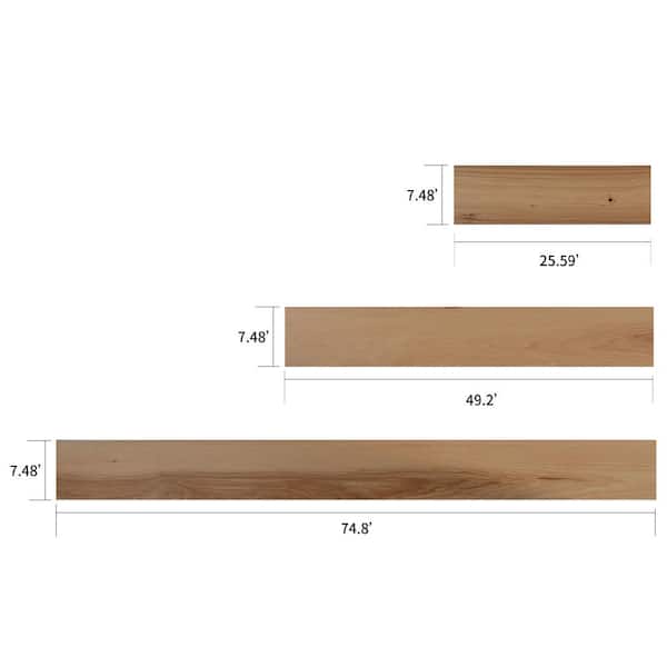 NATU Aged Brushed Hickory 3/8 in. T x 7.5 in. W Click Lock Wire Brushed Engineered Hardwood Flooring (19.43 sq.ft./case)