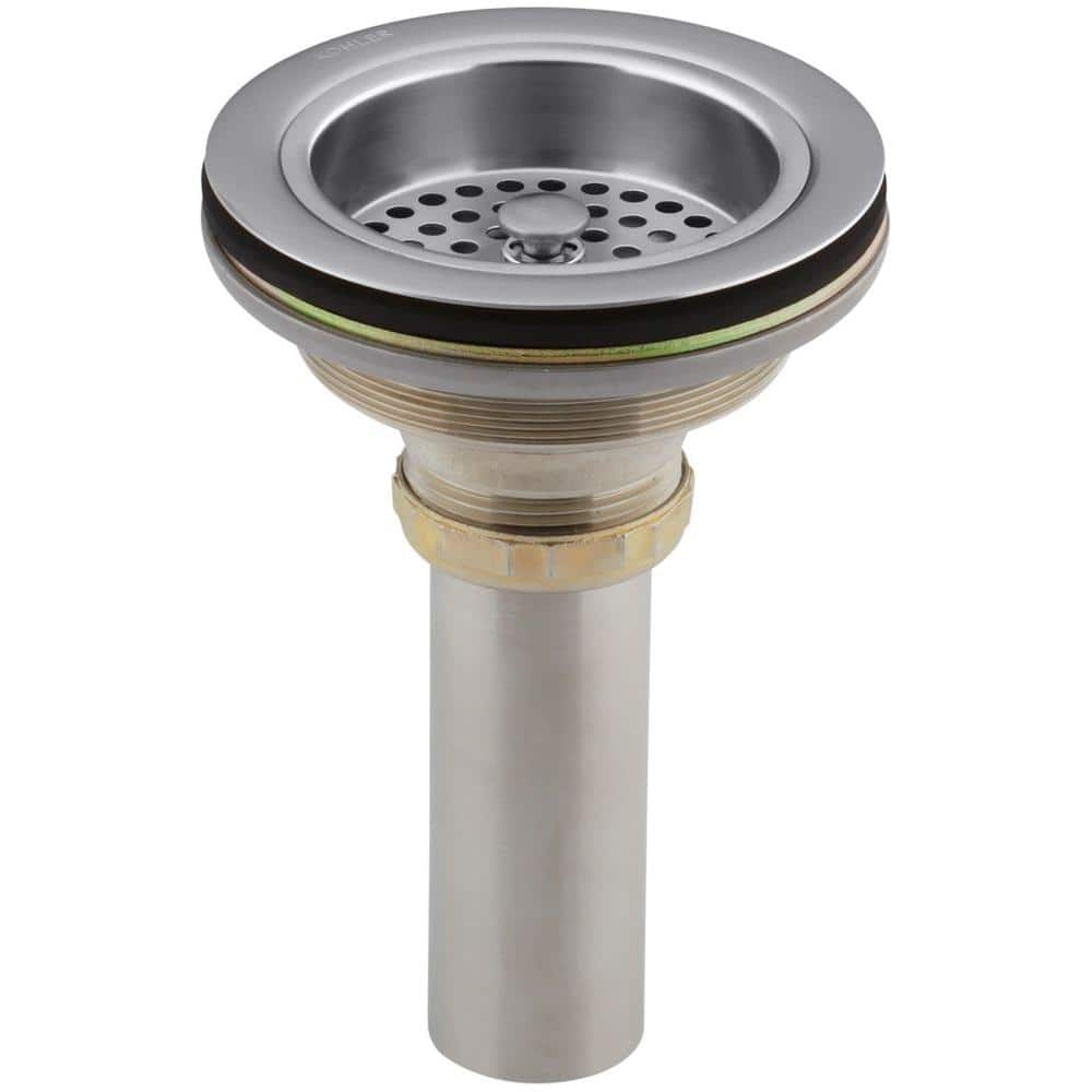 Duostrainer 4-1/2 in. Sink Strainer with Tailpiece in Brushed Chrome