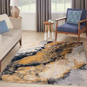 Passion Ivory Multicolor 5 ft. x 7 ft. Abstract Contemporary Area Rug