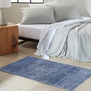 Currents Navy Blue 3 ft. x 5 ft. Abstract Contemporary Area Rug