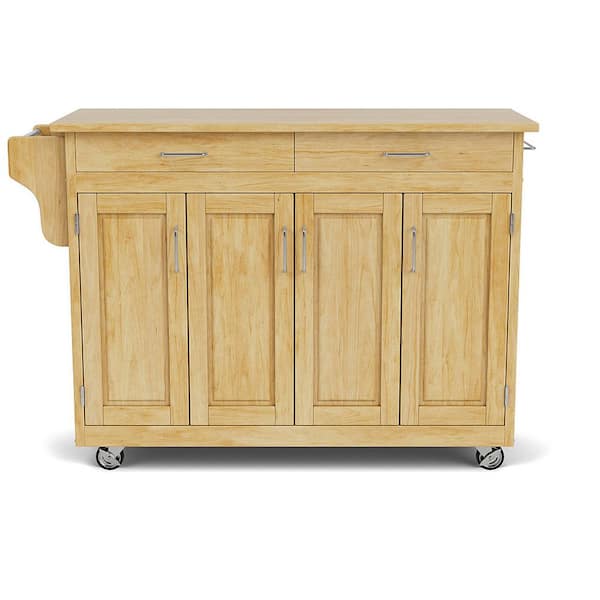 HOMESTYLES Create-a-Cart Natural Wood Kitchen Cart with Towel Rack