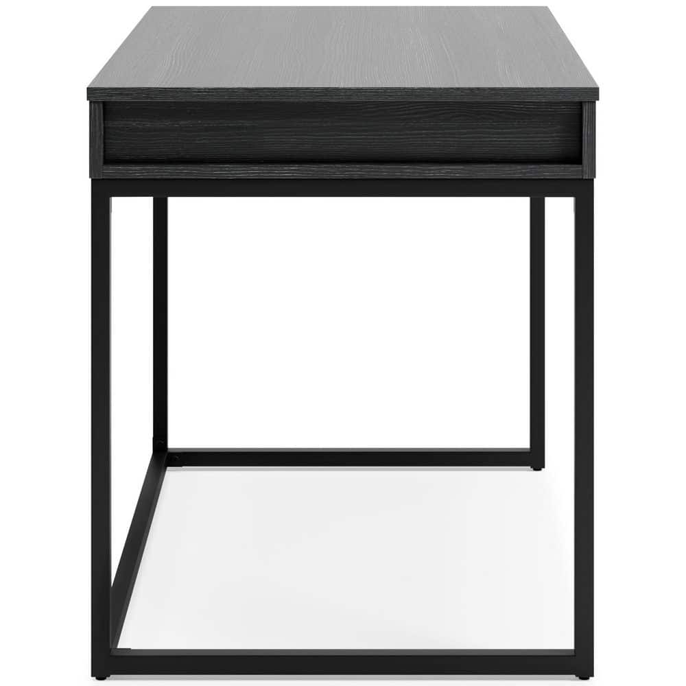 Sleek Black 36" Contemporary Home Office Desk with USB Port