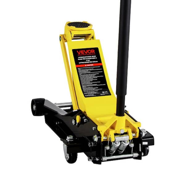 Low Profile Hydraulic Floor Jack, 4-Ton (8818 lbs. ) Capacity, Steel Construction with Dual Piston Quick Lift System