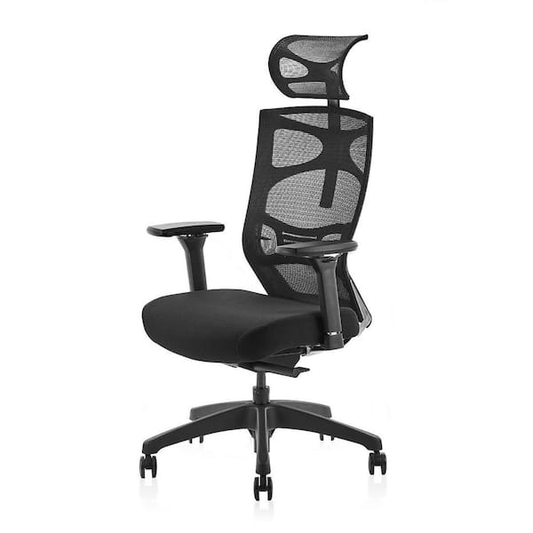 Unbranded Ergonomic Black Office Mesh Task Chair with Adjustable Headrest