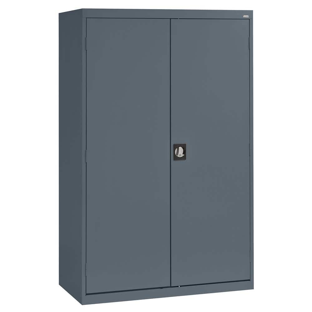 Elite Series 46 in. W x 72 in. H x 24 in. D 22-Gauge 2-Shelf Steel Freestanding Wardrobe Storage Cabinet in Charcoal price history on PriceWatchPro