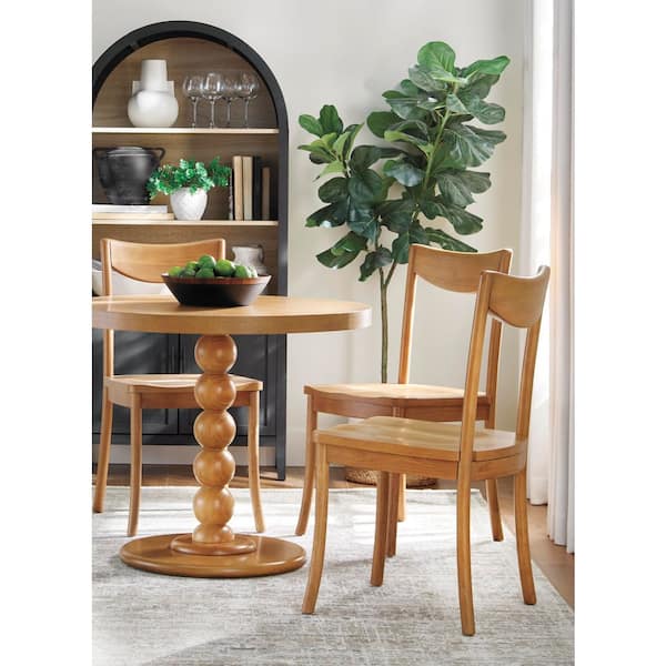 Livabliss Becki Owens Modern Tan/Round Wood 36 in. Pedestal Dining