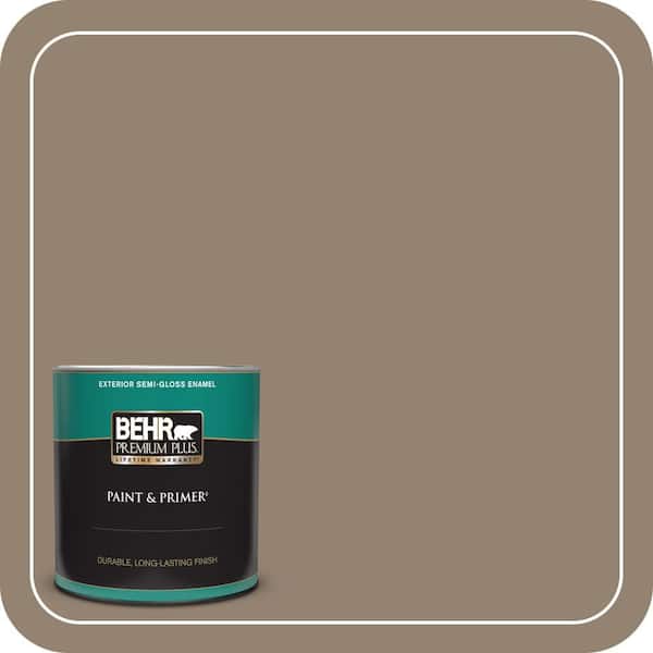 BEHR PREMIUM PLUS 1 qt. Home Decorators Collection #HDC-FL13-11 Hunt Club Brown Semi-Gloss Enamel Exterior Paint & Primer