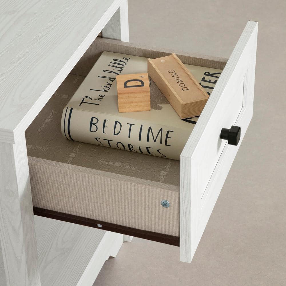 White Pine Farmhouse Nightstand with Shaker-Style Drawer