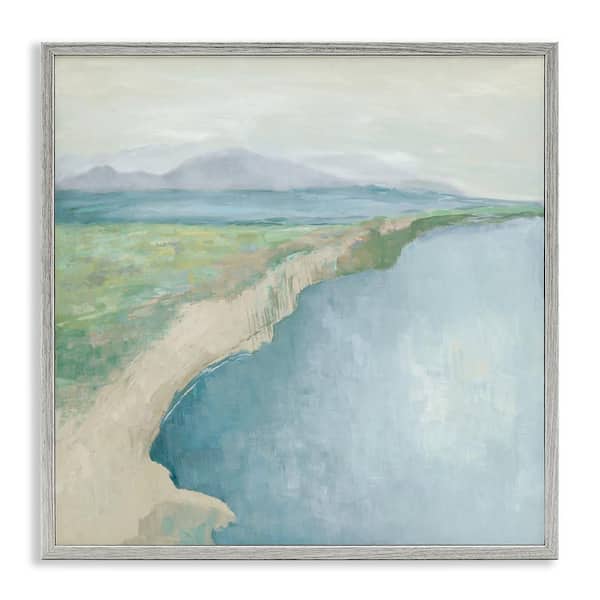 Stupell Industries Curving Shoreline Landscape by Jacob Q Gray Framed Coastal Giclee Art Print 12 in. x 12 in.